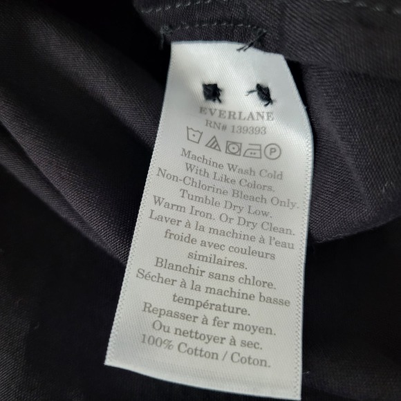 Everlane The Day Tripper Shirtdress High Low Cotton Button Down Black Medium - Picture 12 of 12